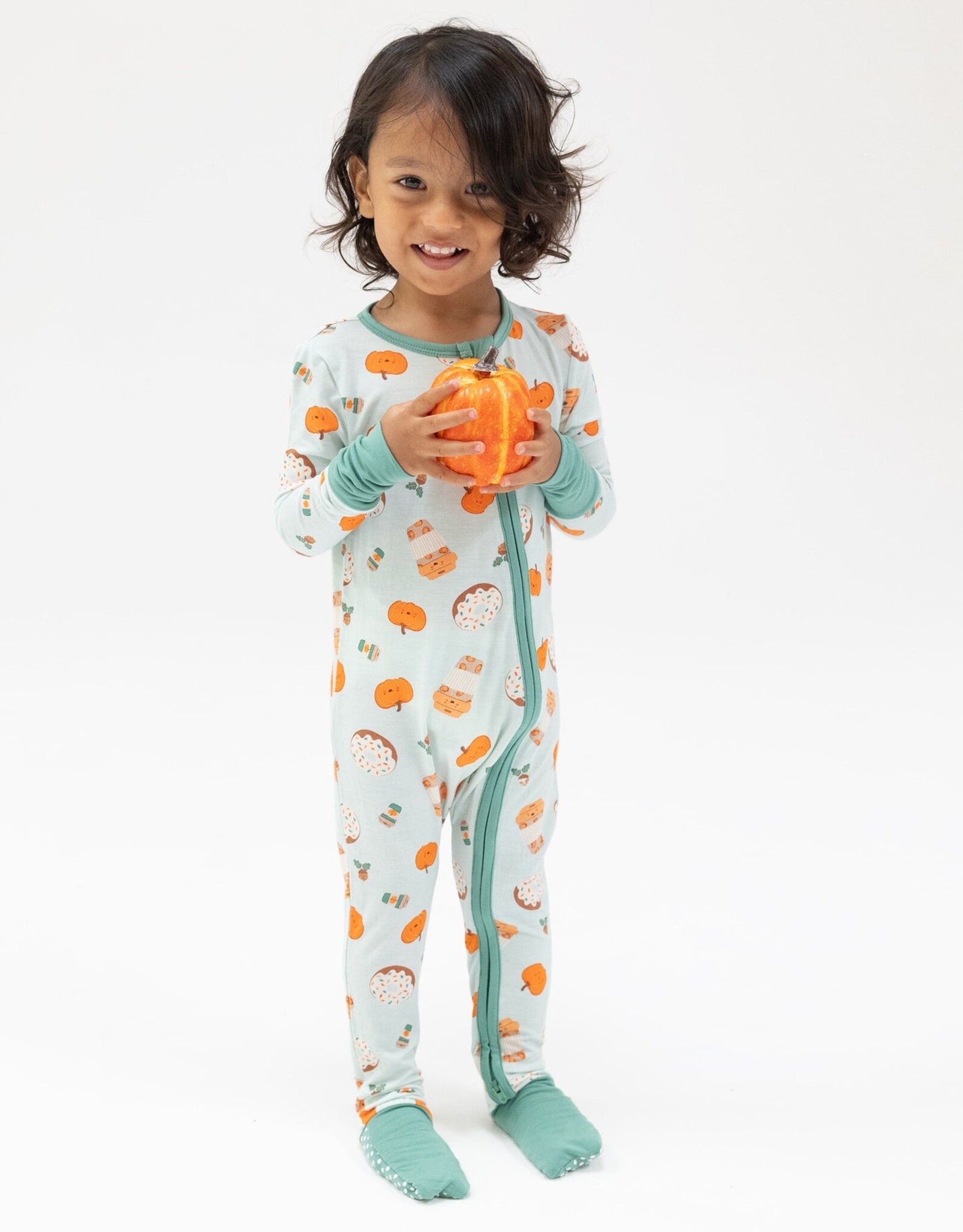 Angel Dear ADF24 2 Way Zipper Romper Pumpkin Spice Latte