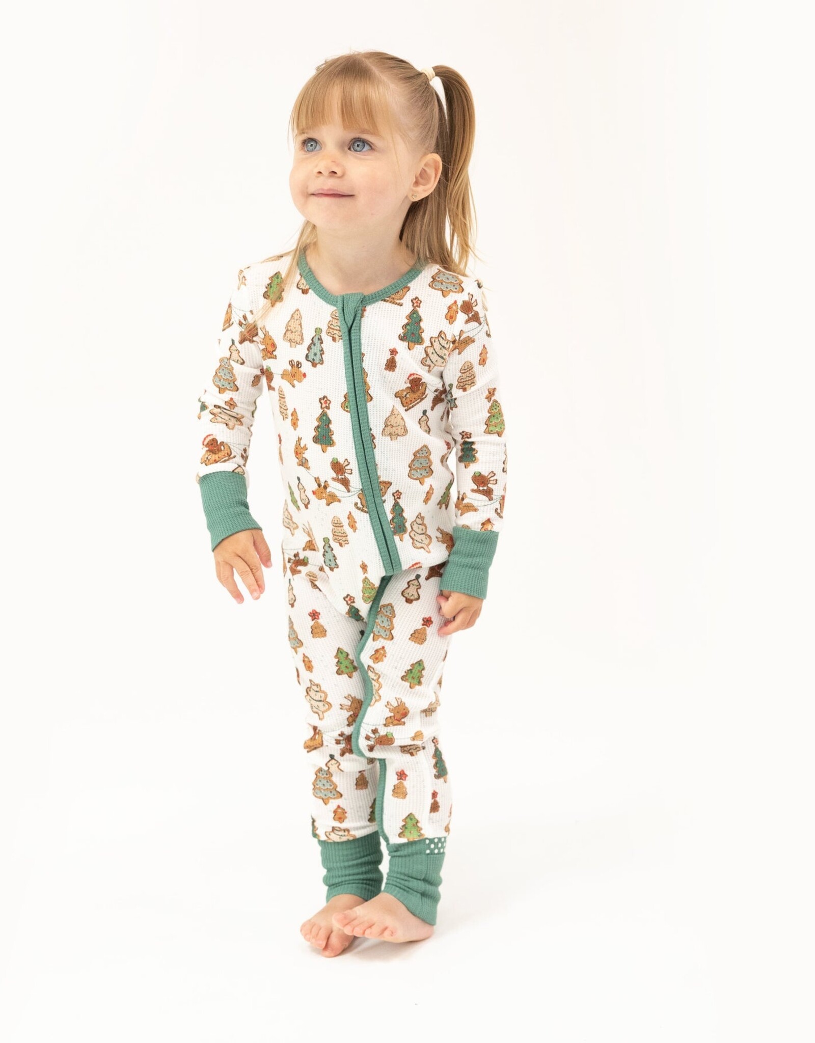 Angel Dear ADF24 2 Way Zipper Romper Gingerbread Sleigh Ride