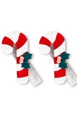 Lilies & Roses LR Alligator Clips Candy Cane Red Stripes AC246A-7B