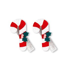 Lilies & Roses Alligator Clips Candy Cane Red Stripes