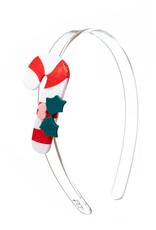 Lilies & Roses LR Headband Candy Cane Red Stripes H246A-7B