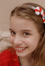 Lilies & Roses LR Headband Candy Cane Red Stripes H246A-7B