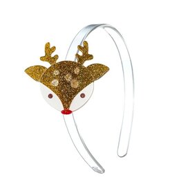 Lilies & Roses Headband Reindeer Glitter Brown