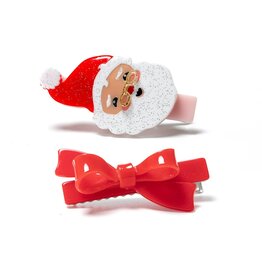 Lilies & Roses Alligator Clips Santa Claus Red Bow