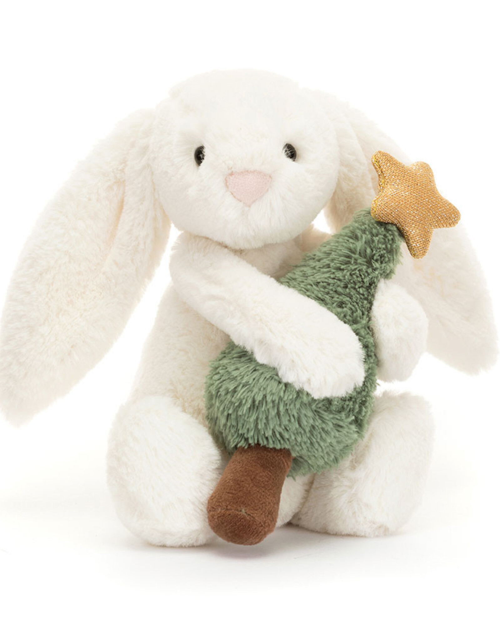 Jellycat Bashful Bunny with Christmas Tree