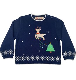 Zubels Reindeer Sweater Navy