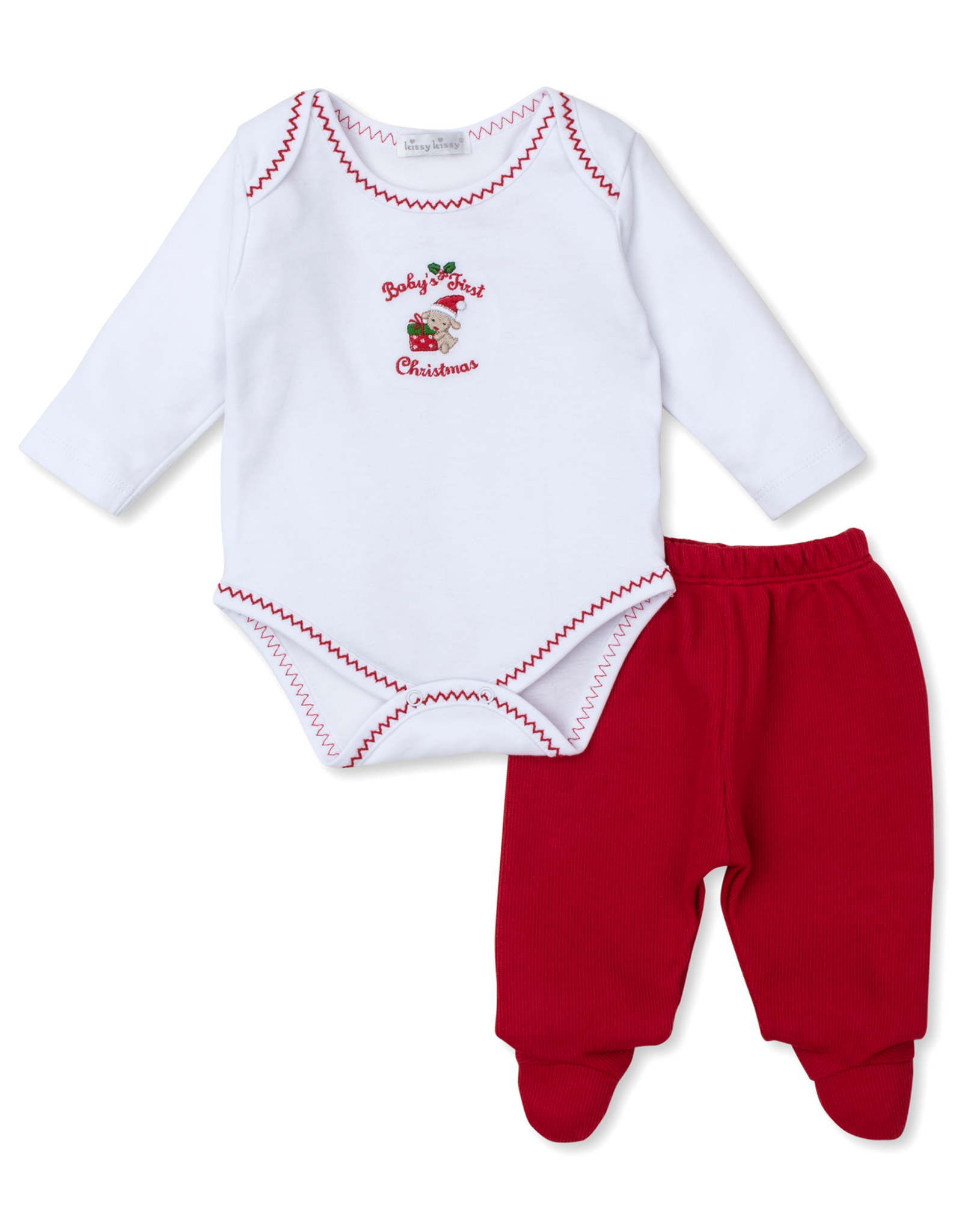 Kissy Kissy F24 Baby's First Christmas Footed Pant Set