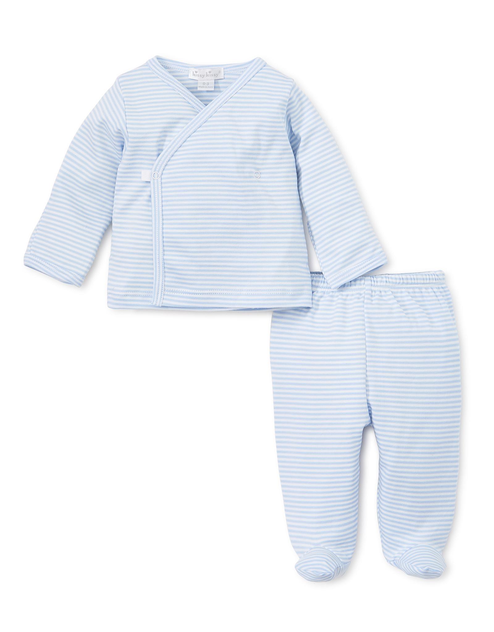 Kissy Kissy 44121 Striped Footed Pant Set Blue