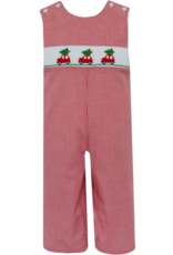Petit Bebe 143K Red Check Tree/Car Smocked Jon Jon
