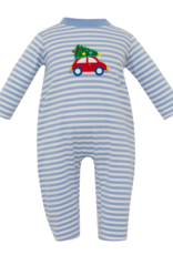 Claire and Charlie 5020H Car/Tree Blue Stripe Romper