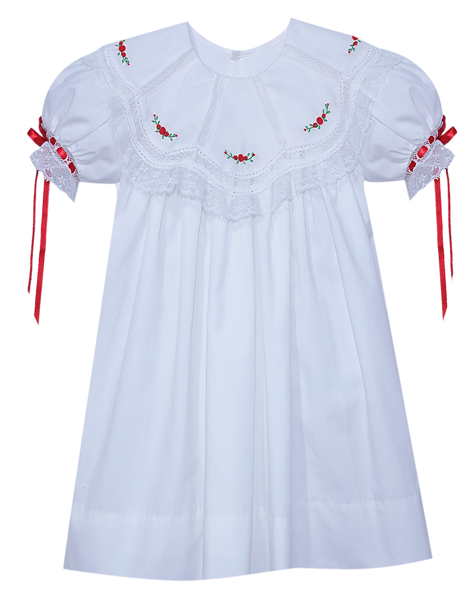 Phoenix & Ren PR509CD Chandler White w/Red Embroidered Dress