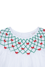 Phoenix & Ren PR431BD Beatrice White Red/Green Smocked Bishop Dress