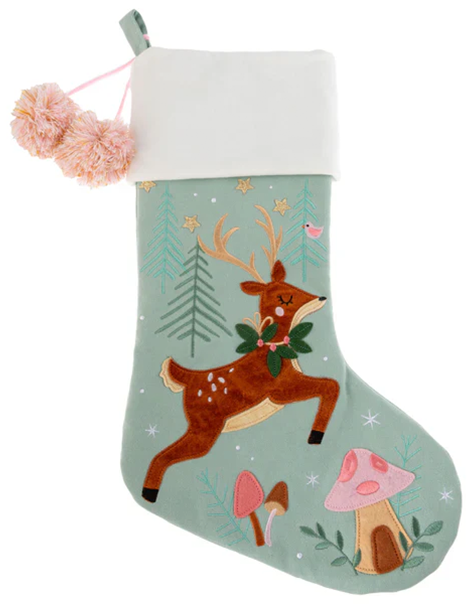 Stephen Joseph SJ Embroidered Christmas Stocking Reindeer