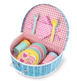 Bright Stripes Deluxe 25pc Picnic Set Pastel