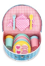 Bright Stripes Deluxe 25pc Picnic Set Pastel