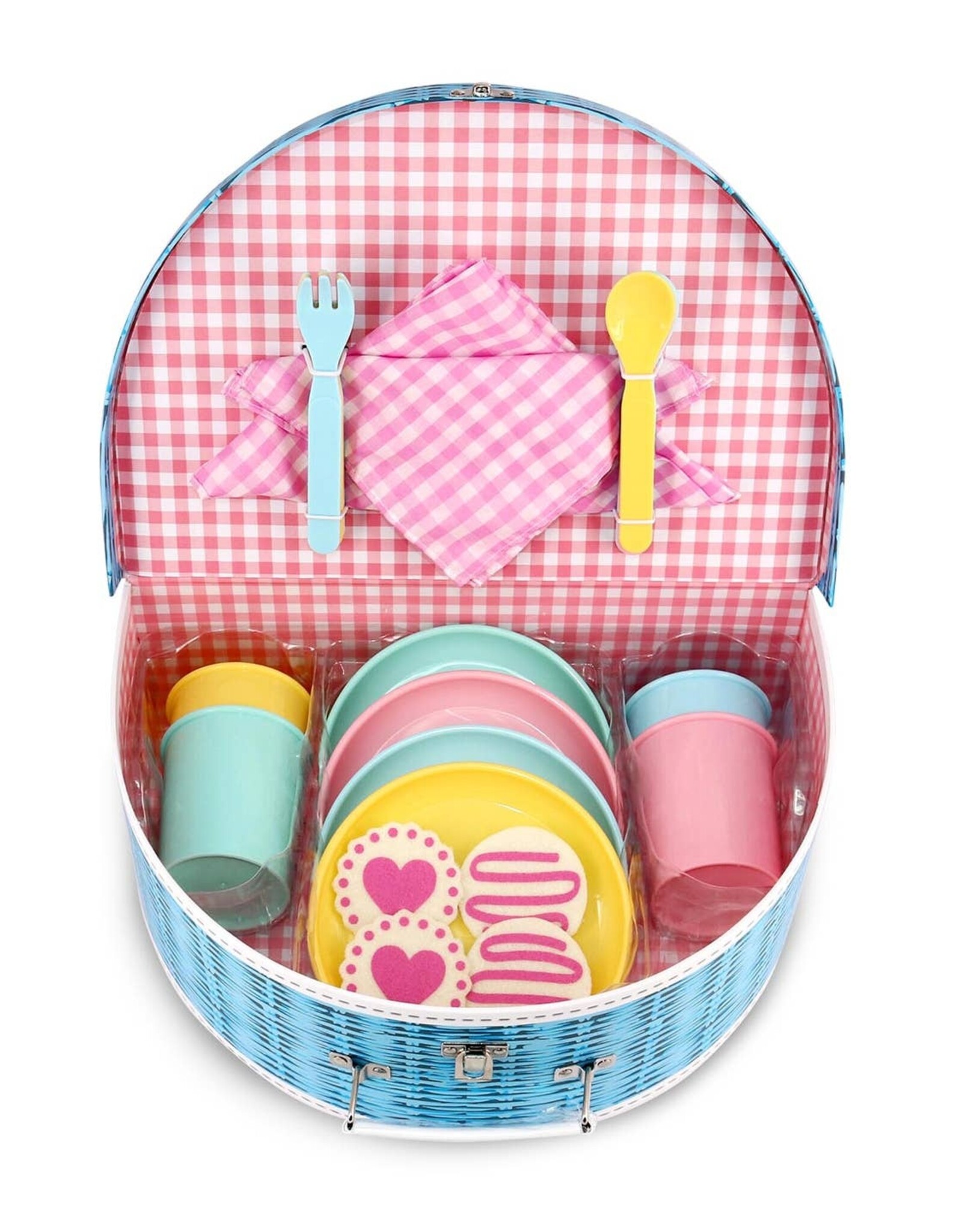 Bright Stripes Deluxe 25pc Picnic Set Pastel