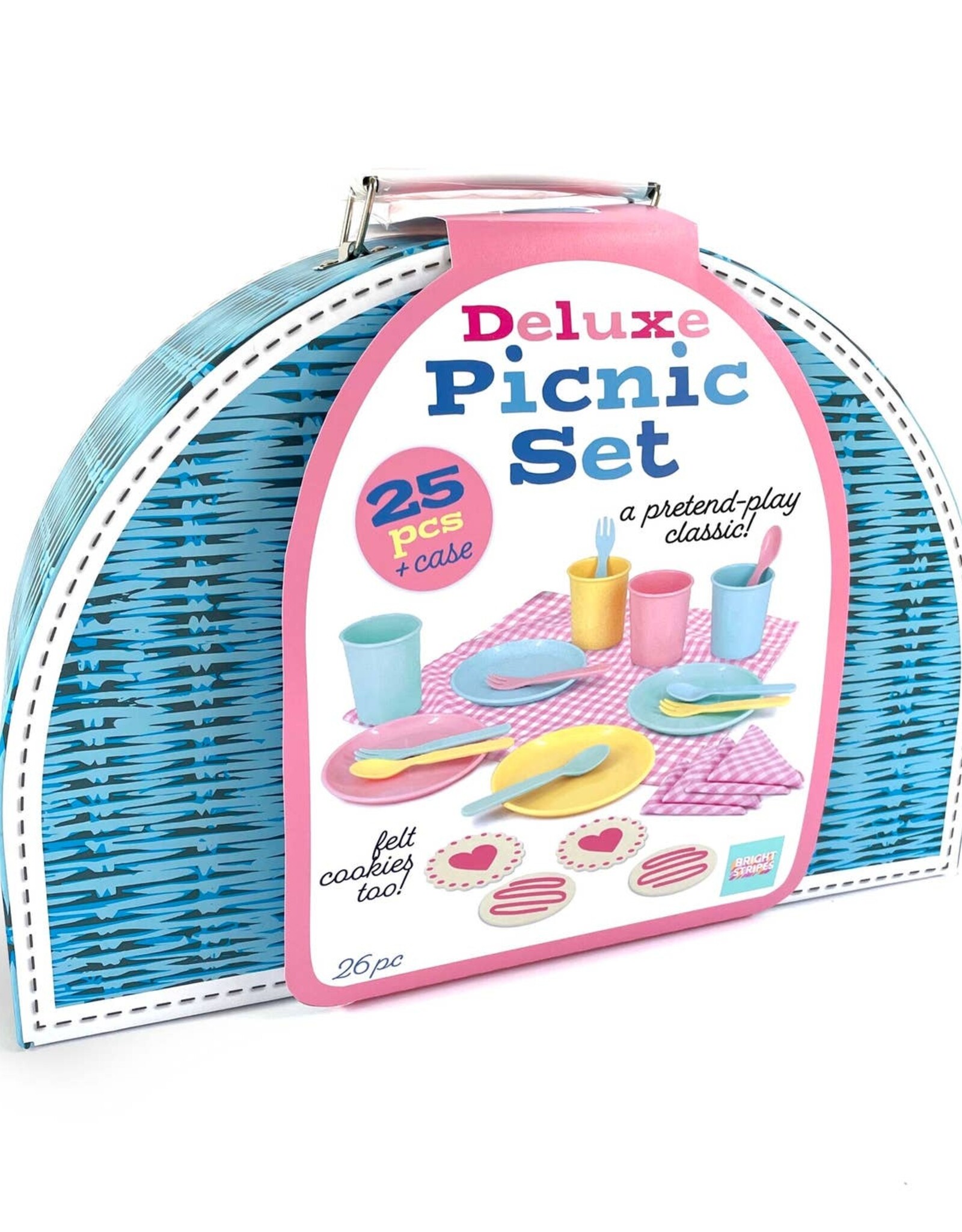 Bright Stripes Deluxe 25pc Picnic Set Pastel