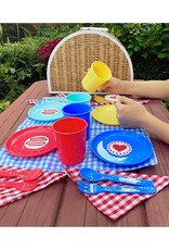 Bright Stripes Deluxe 25pc Picnic Set Primary