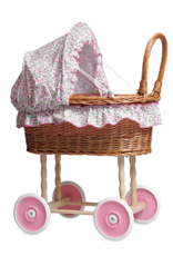 Egmont Wicker Pram with Floral Bedding