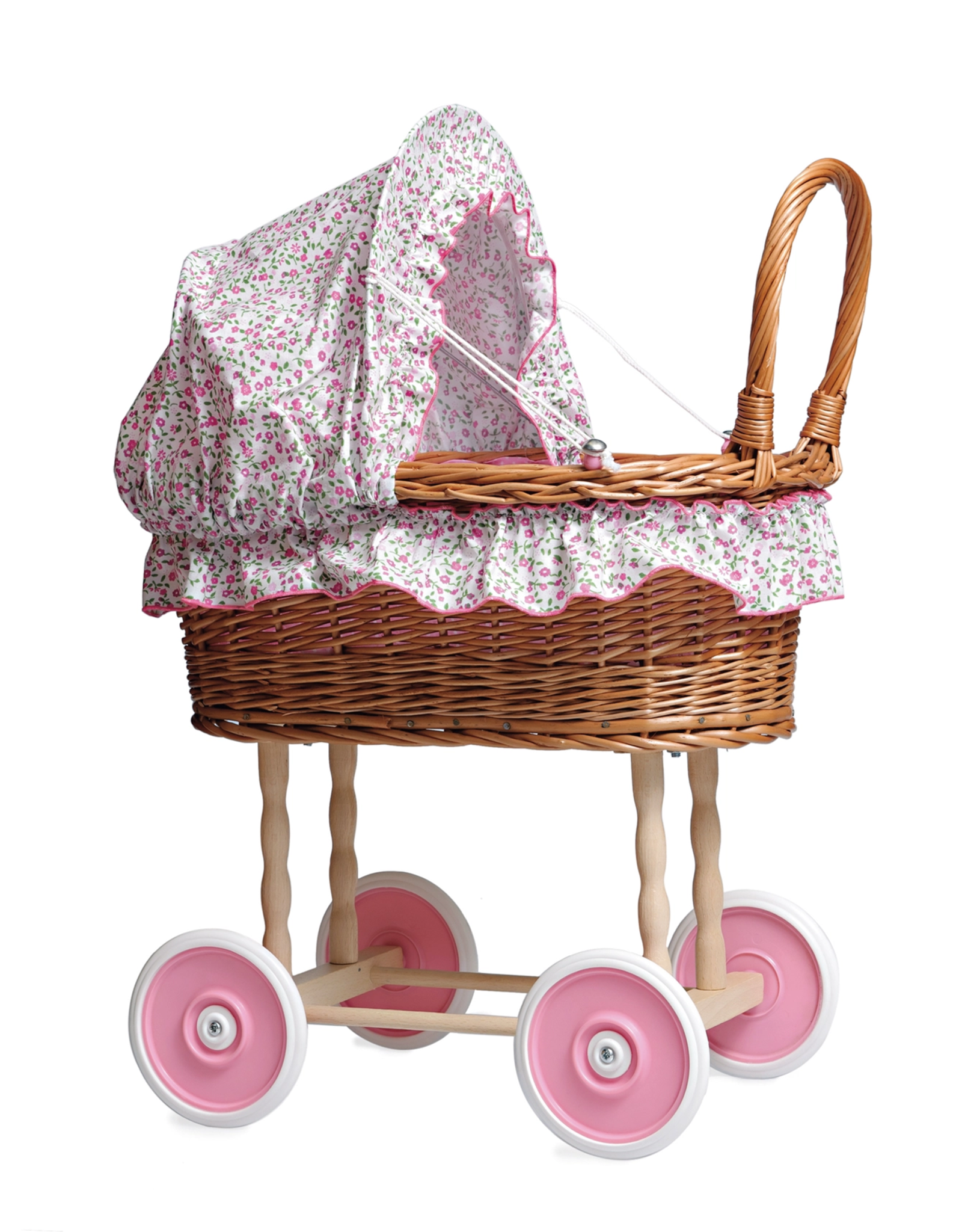 Egmont Wicker Pram with Floral Bedding
