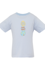 Claire and Charlie 5004P Blue Stripe Easter Eggs Shirt