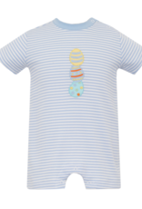 Claire and Charlie 5004H Blue Stripe Easter Eggs Romper