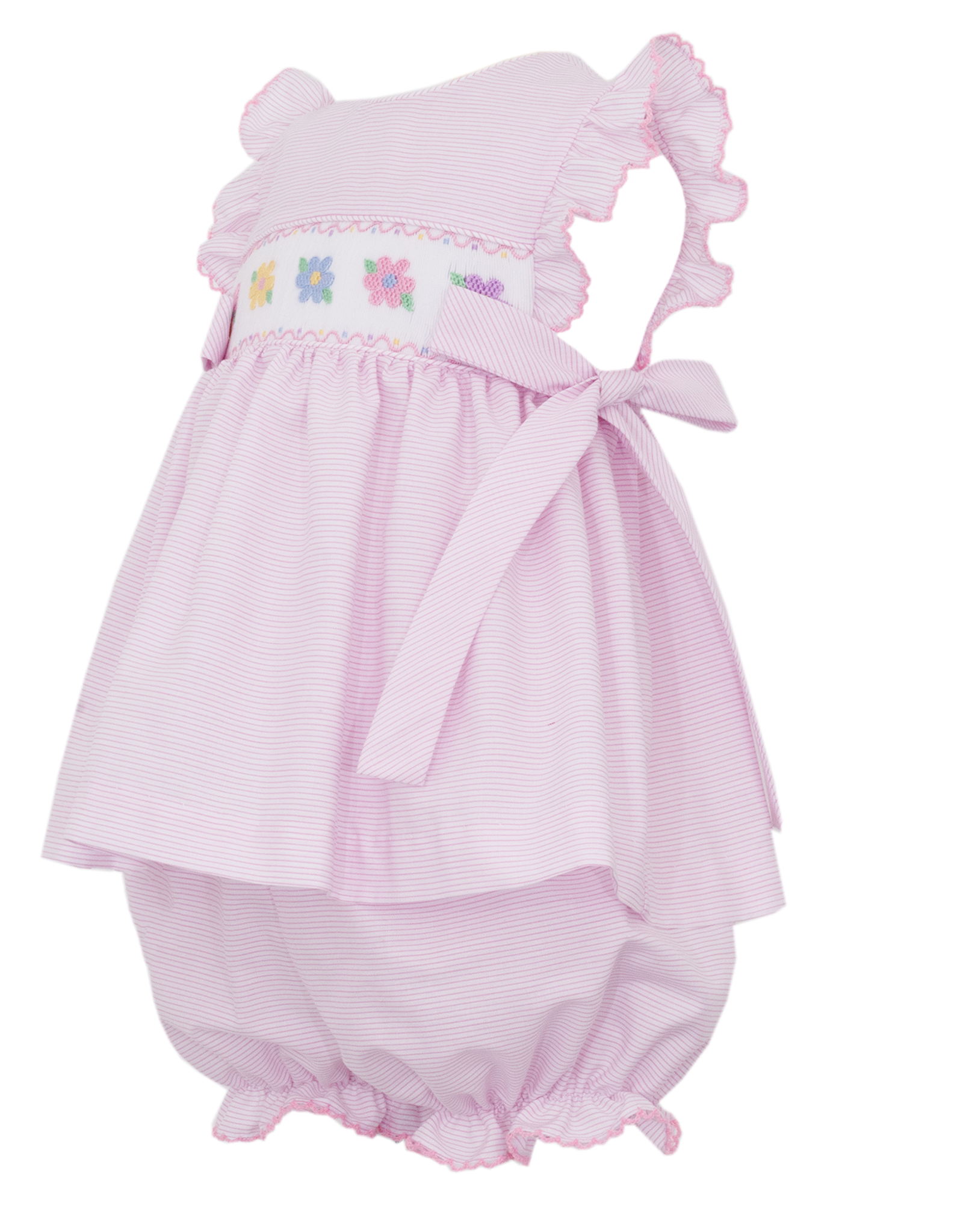 Petit Bebe 121C Flowers Pink Stripe Bloomer Set