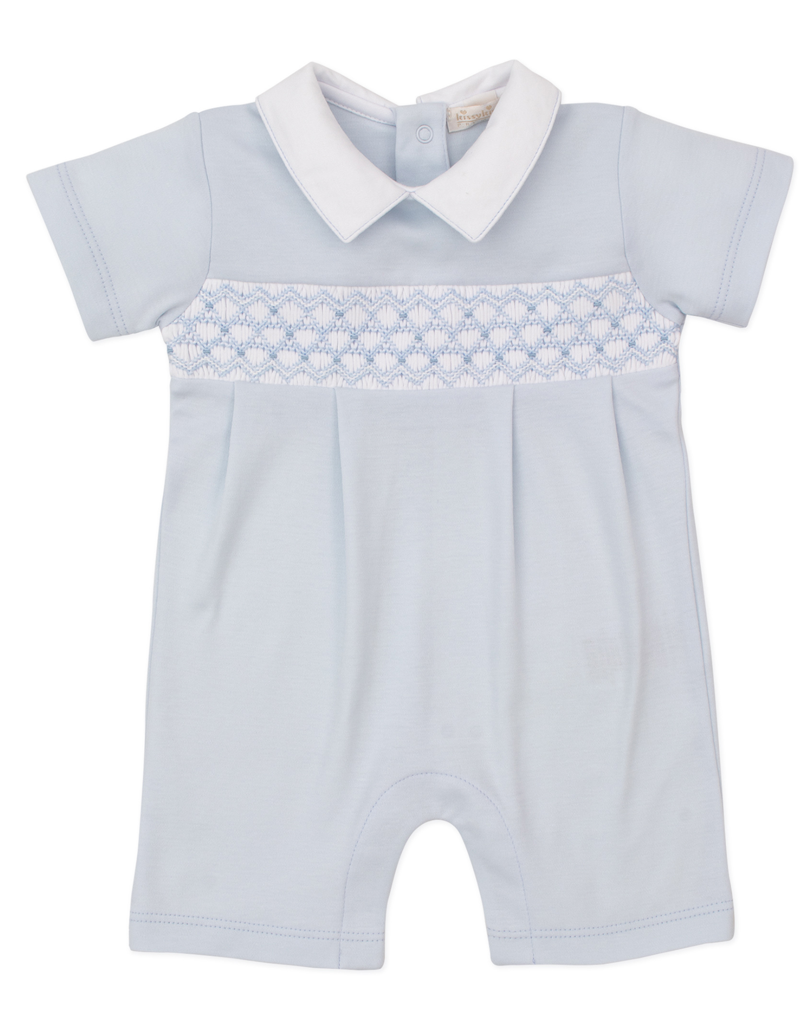 Kissy Kissy CLB25 Smocked Short Playsuit Blue