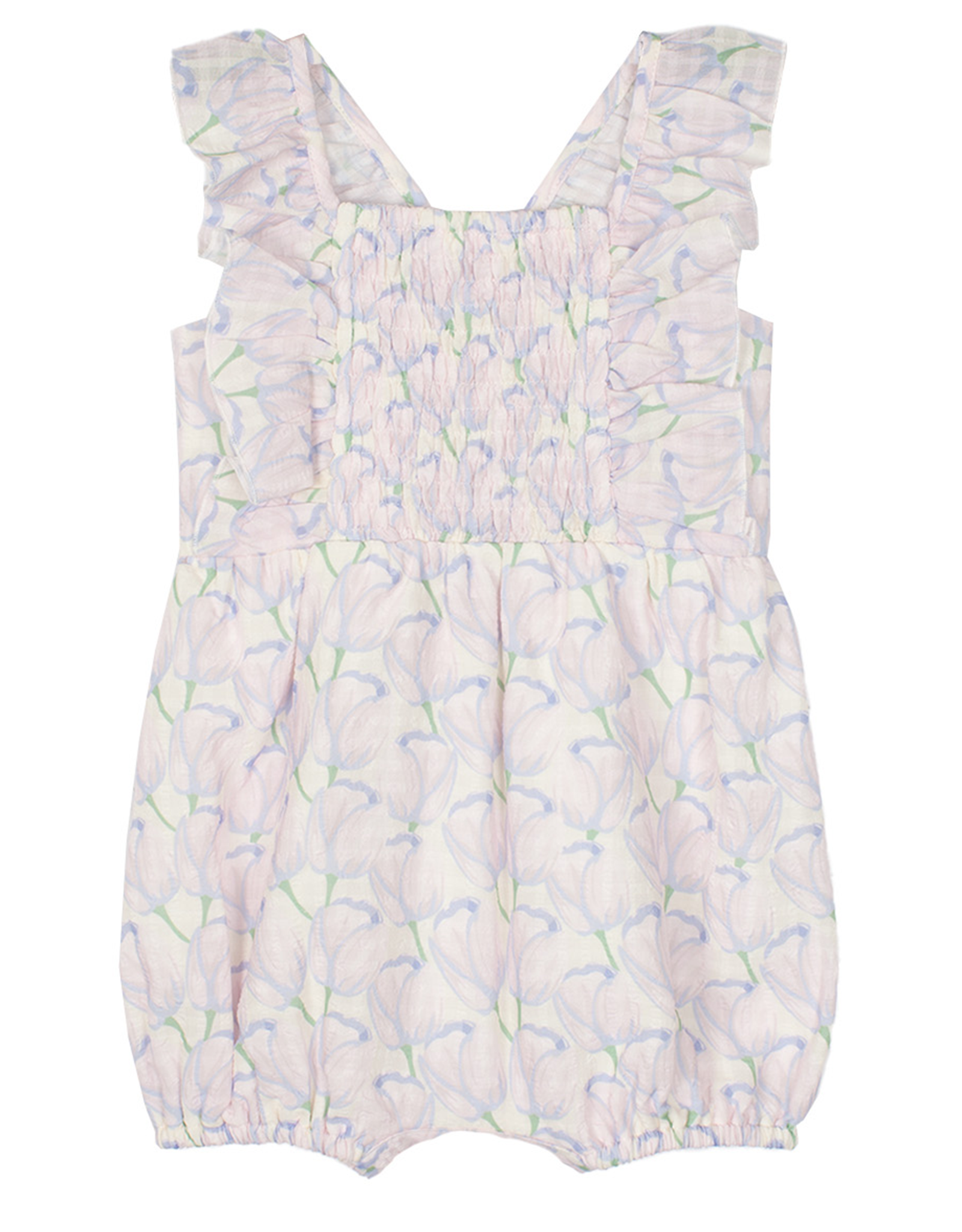 Mabel and Honey 7193 Lily Romper Purple Floral