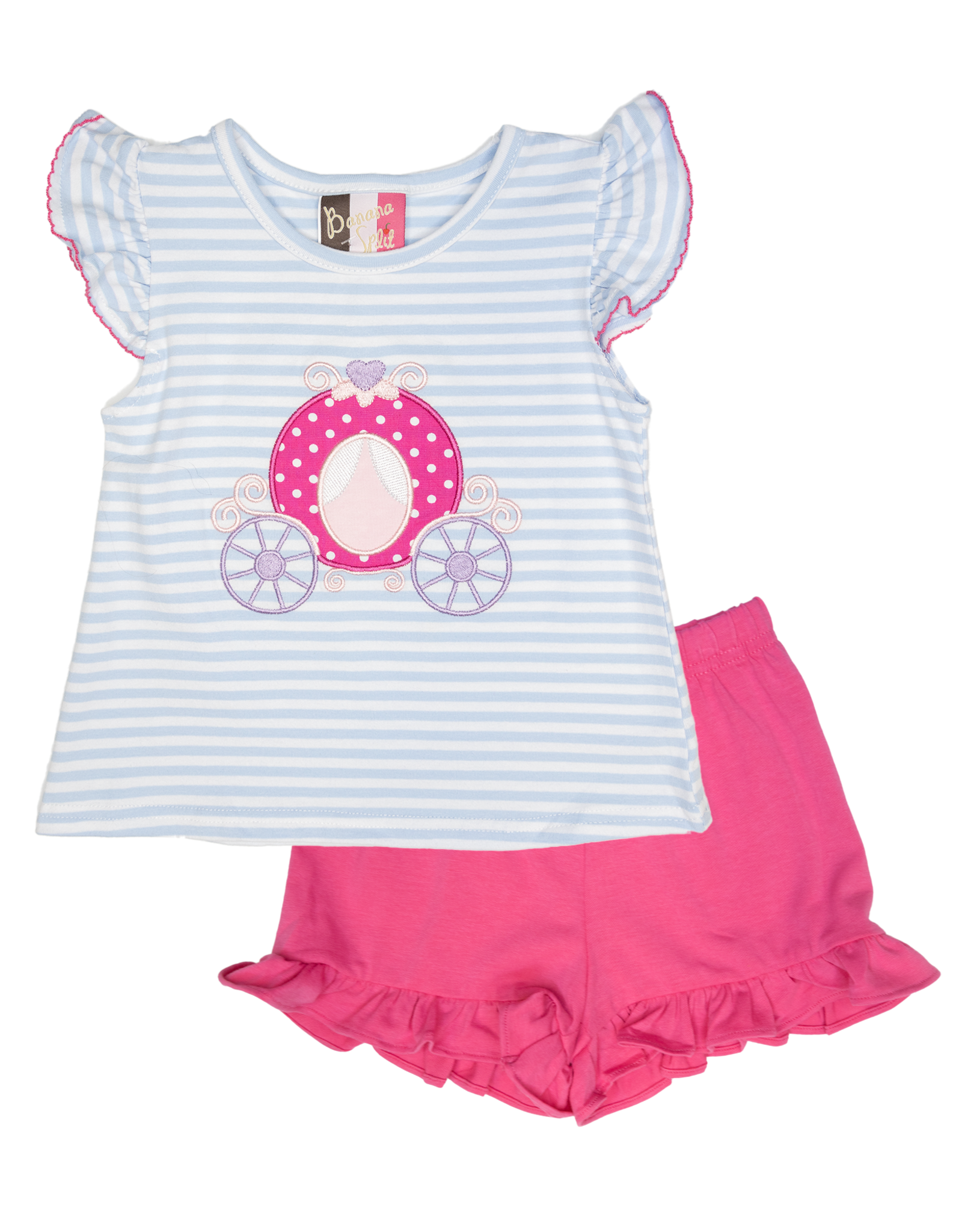 Banana Split 391 Carriage Applique Short Set