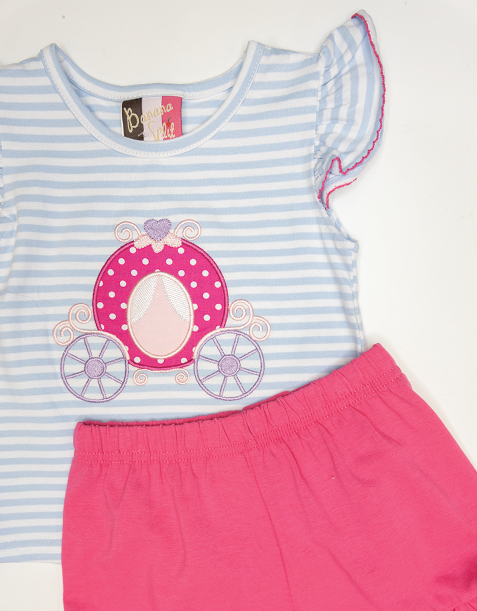 Banana Split 391 Carriage Applique Short Set