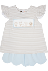 Banana Split 228 Smocked Seashell Short Set