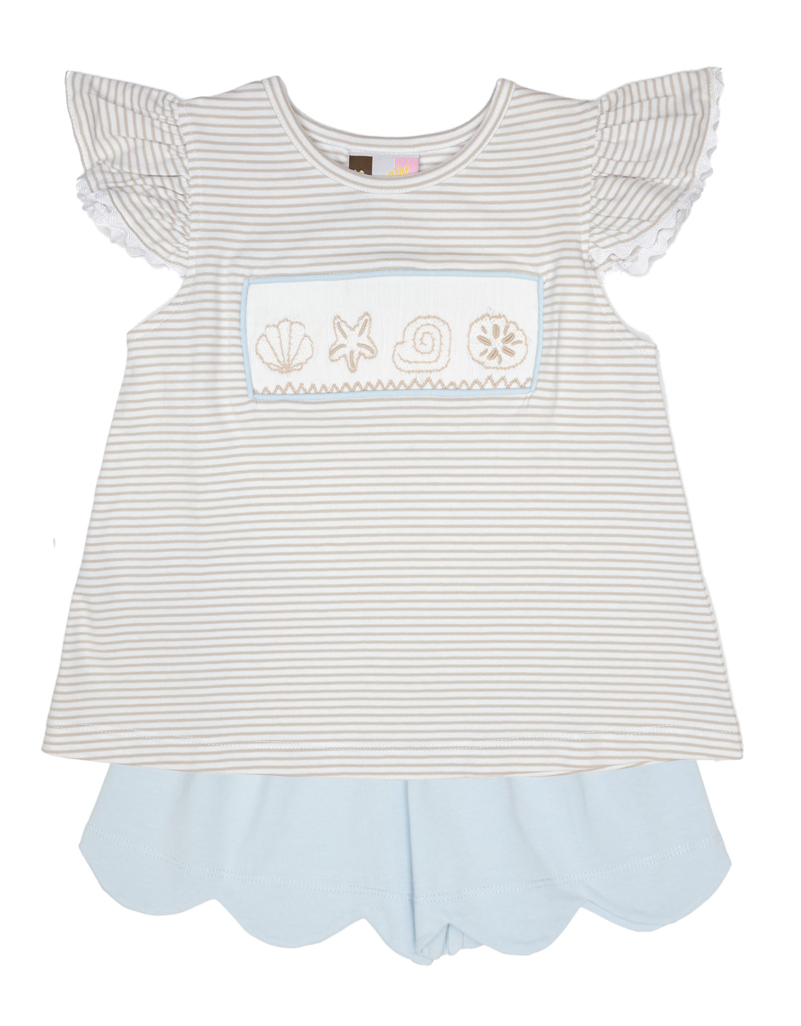 Banana Split 228 Smocked Seashell Short Set