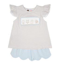 Banana Split Smocked Seashell Short Set