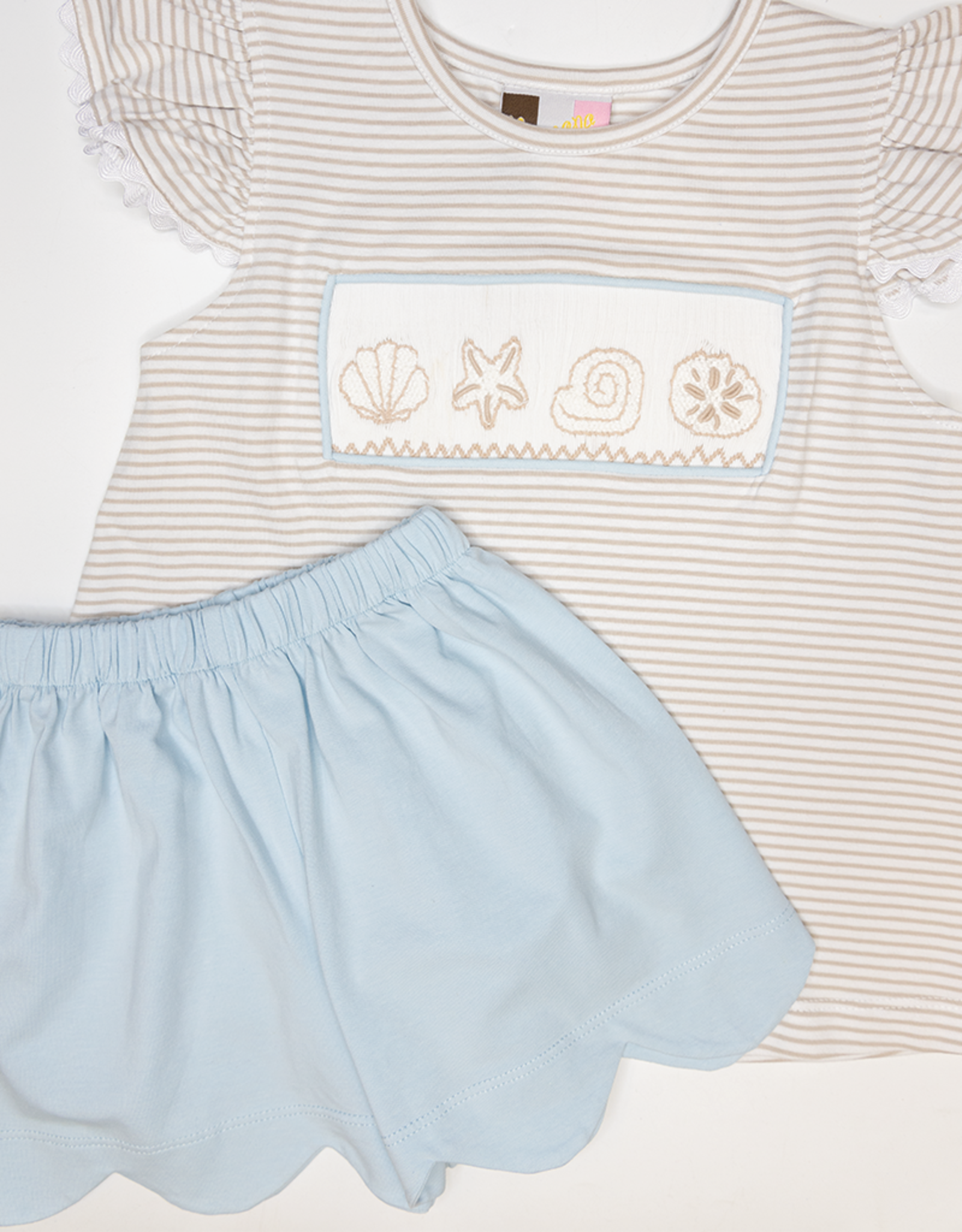 Banana Split 228 Smocked Seashell Short Set