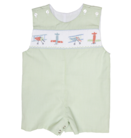 Lulu Bebe Pete Airplane Smocked Shortall