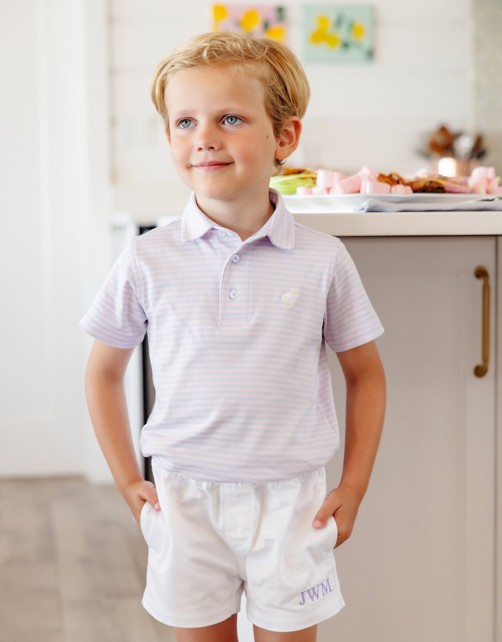TBBC Prim Proper Polo Buckhead Blue/Palm Beach Pink Stripe