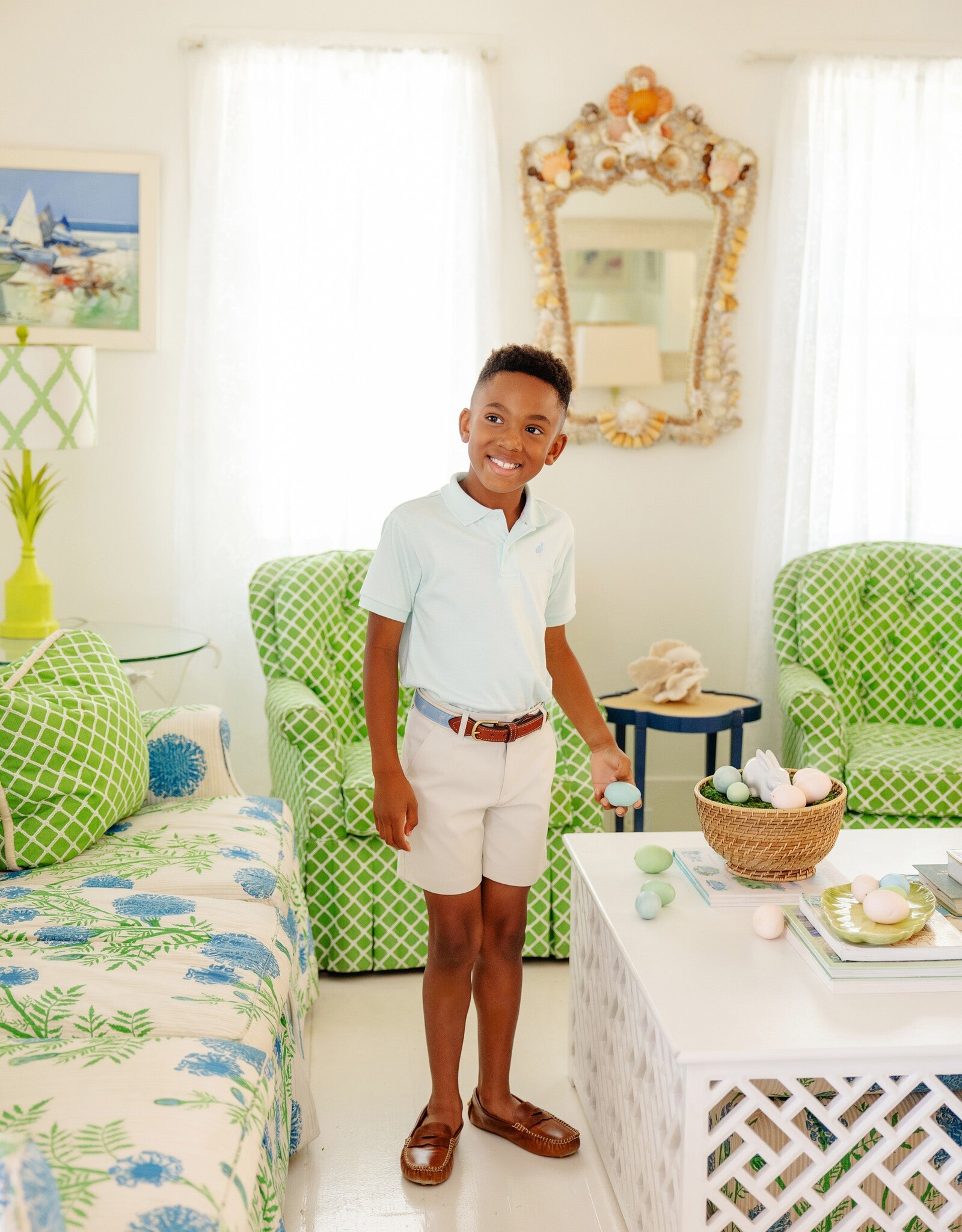 TBBC Prim Proper Polo Sea Island Seafoam/Blue