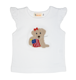 Luigi Dog with Flag & Bow Shirt