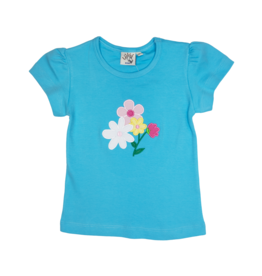 Luigi (Size 8) Turquoise Flowers Shirt