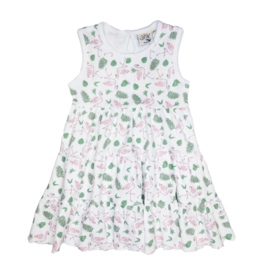 Luigi Flamingo Print Tiered Dress