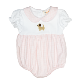 Luigi Pink Gingham Puppy Bubble