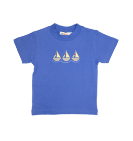 Luigi Shirt Dark Chambray Sailboats