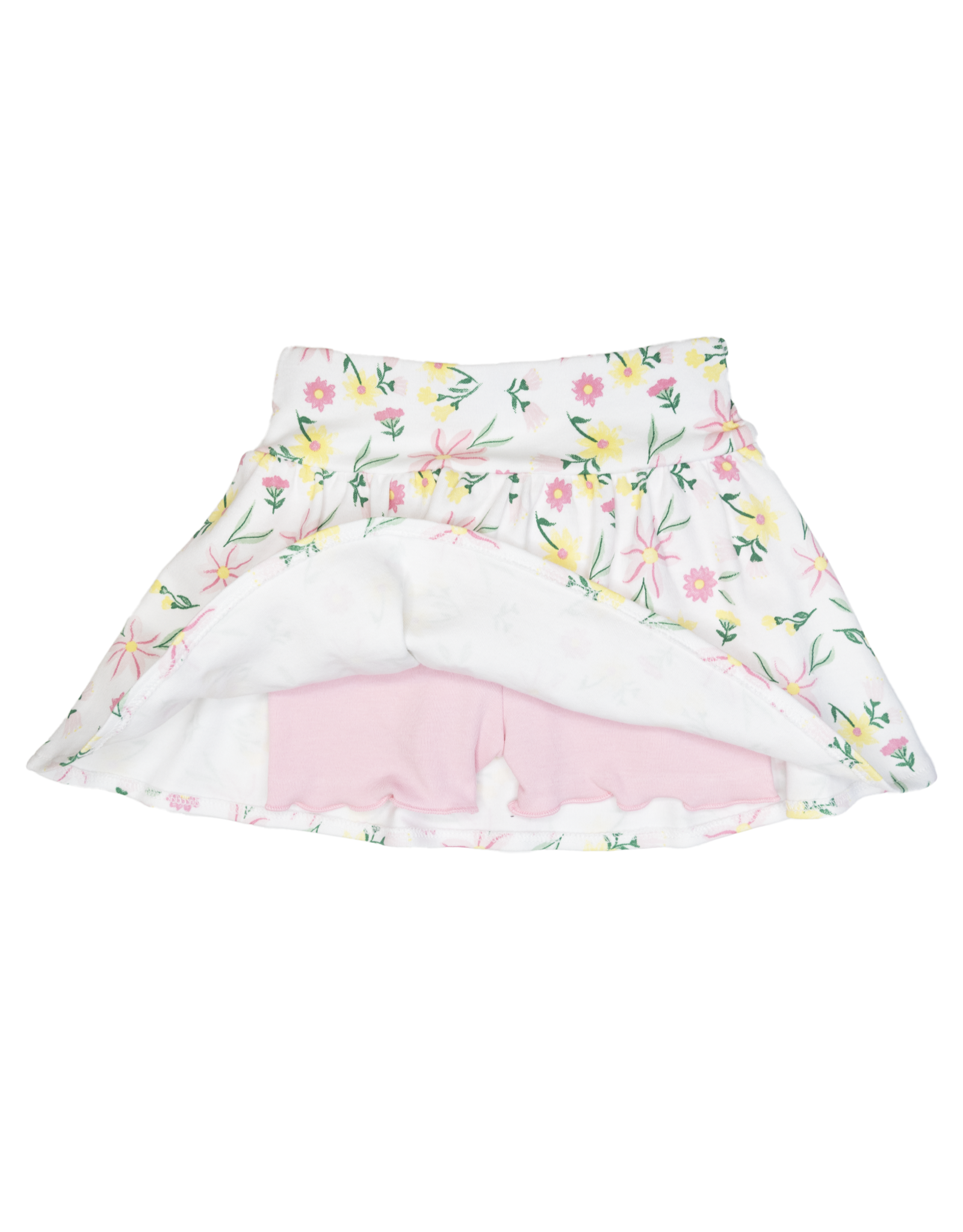 Luigi ISK016P Knit Skort Pink Yellow Floral Print
