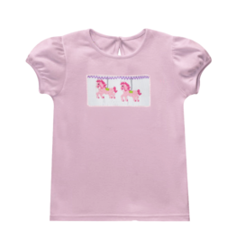 Vive la Fete Girl Smocked Shirt Carrousel
