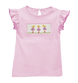 Vive la Fete Girl Smocked Shirt Ballerinas