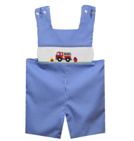 Vive la Fete Firetruck Smocked Shortall