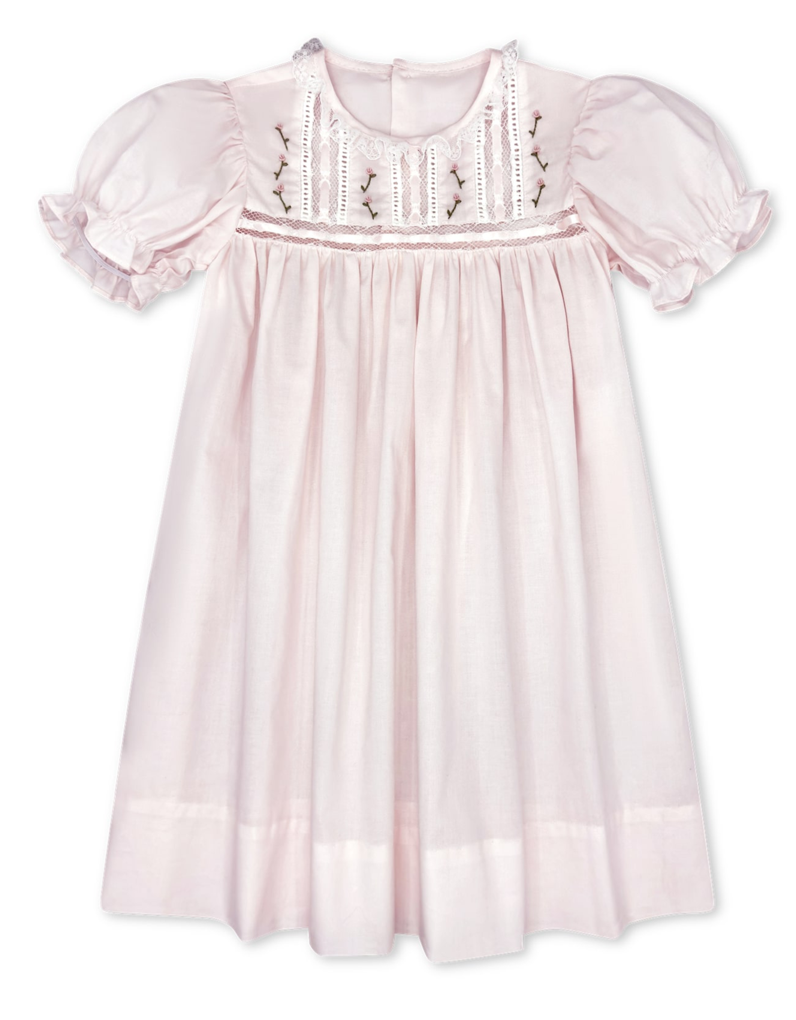 Lullaby Set Elizabeth Dress Pink w/Ecru lace