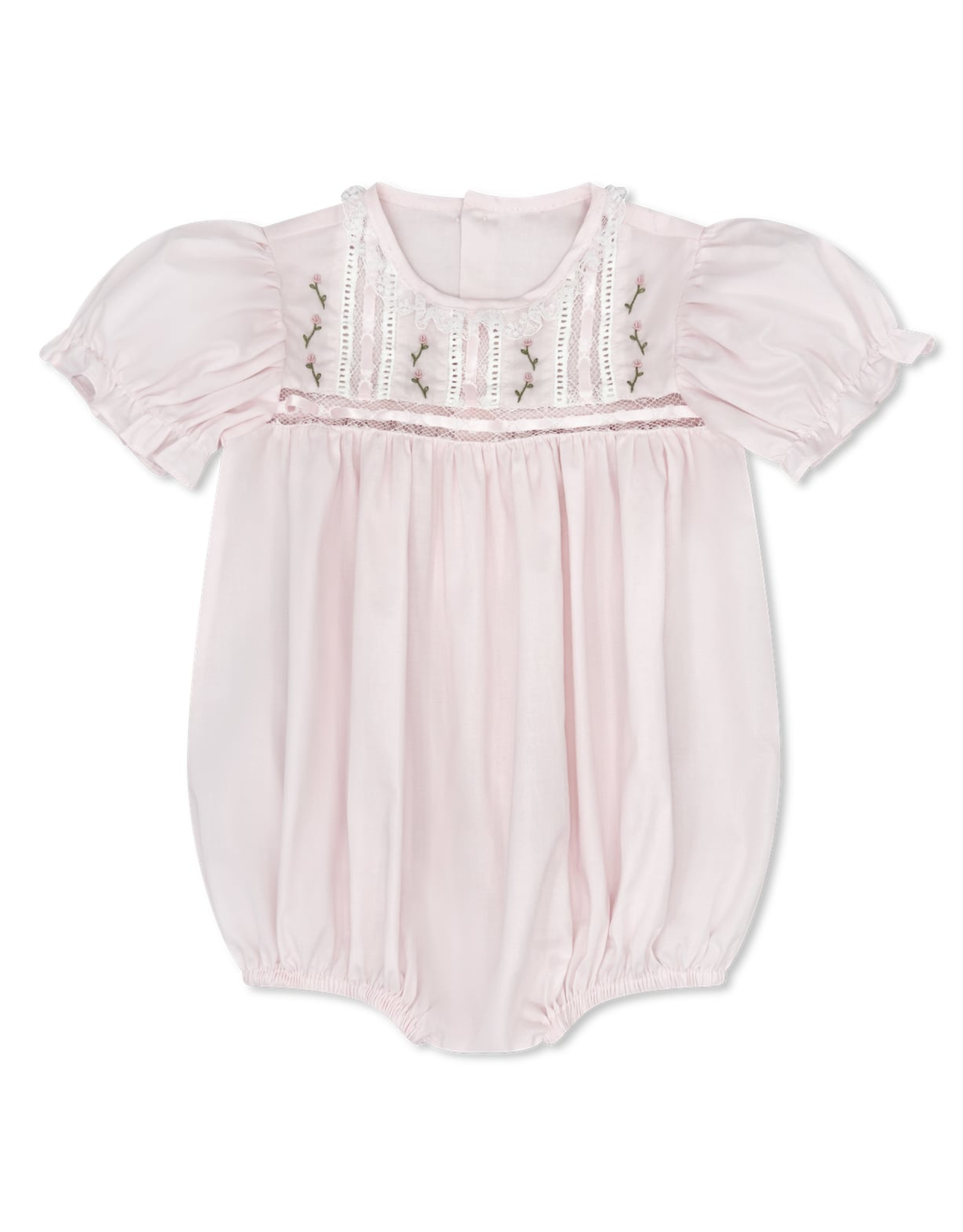 Lullaby Set Elizabeth Bubble Pink w/Ecru lace