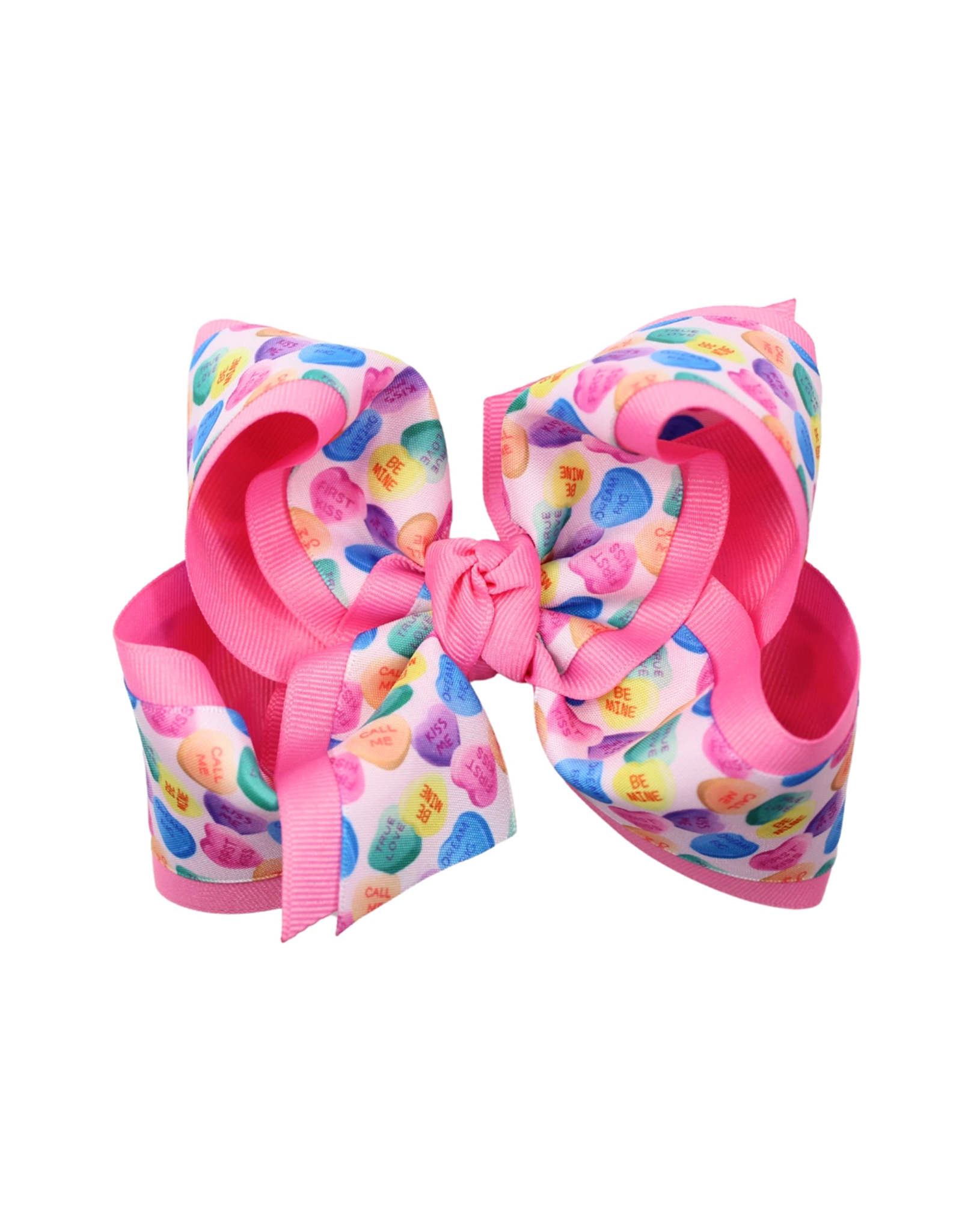 Beyond Creations Large 4.5" Candy Heart Bow 156 hot pink